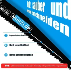 Muozlop 5er Set Säbelsägeblätter 300mm, 6/12 TPI für Holz und Nägel, universell