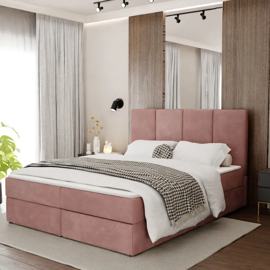 Muralo Kontinentalbett mit zwei Bettkasten Doppelbett Polsterbett für Schlafzimmer