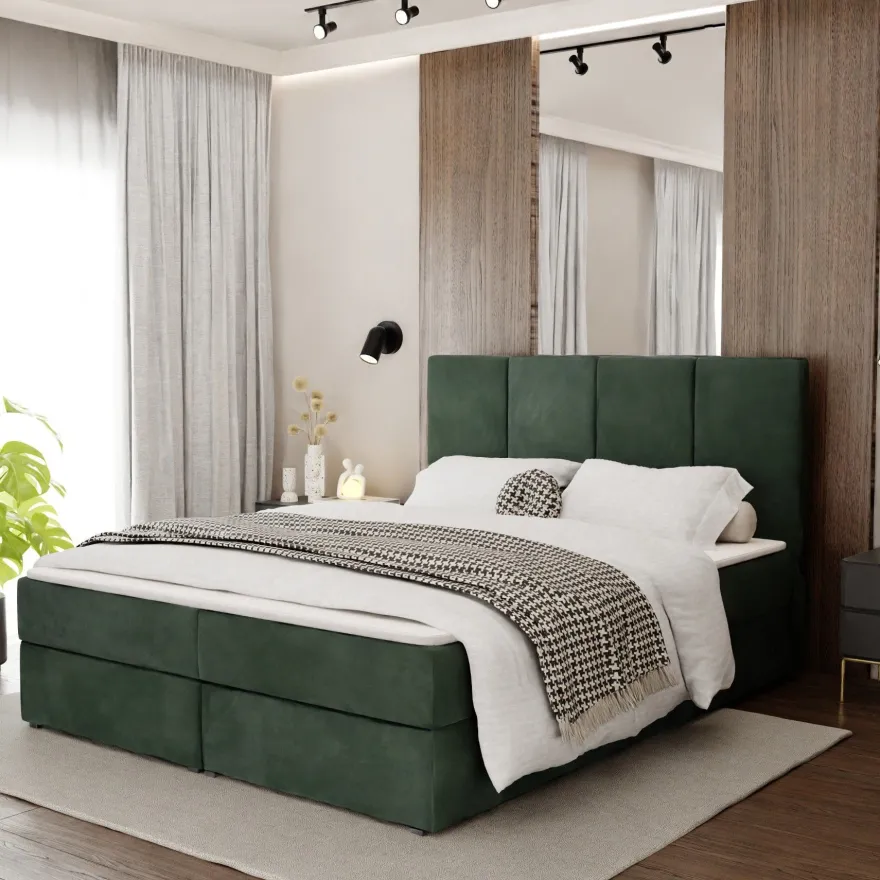 Muralo Kontinentalbett mit zwei Bettkasten Doppelbett Polsterbett für Schlafzimmer