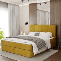 Muralo Kontinentalbett mit zwei Bettkasten Doppelbett Polsterbett für Schlafzimmer