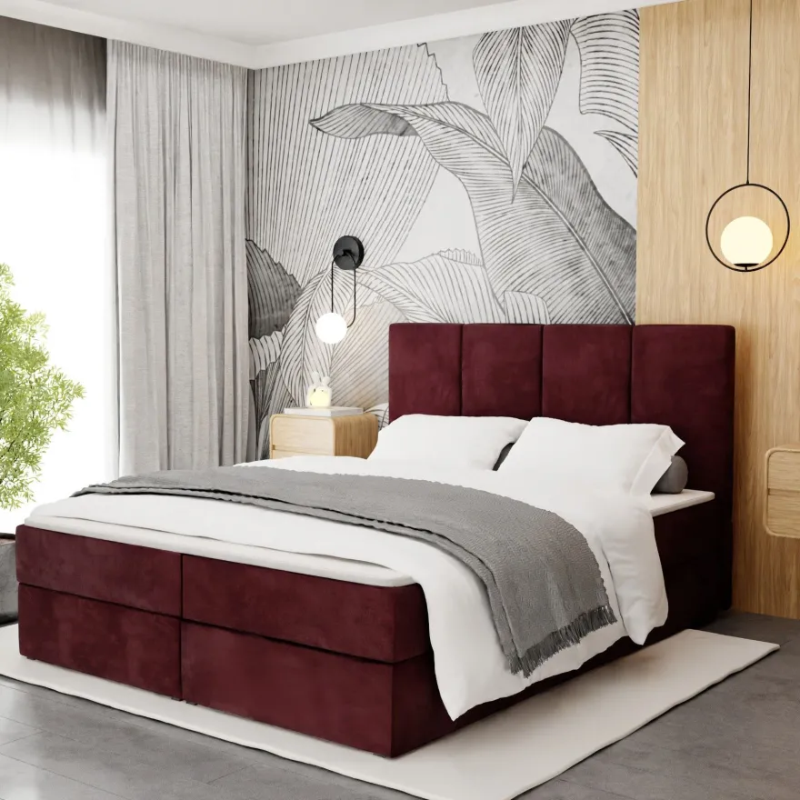 Muralo Kontinentalbett mit zwei Bettkasten Doppelbett Polsterbett für Schlafzimmer
