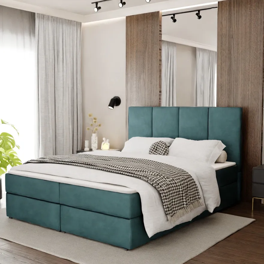 Muralo Kontinentalbett mit zwei Bettkasten Doppelbett Polsterbett für Schlafzimmer