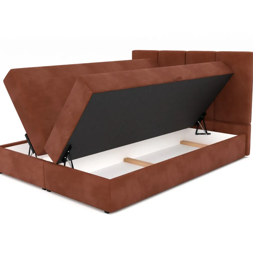 Muralo Kontinentalbett mit zwei Bettkasten Doppelbett Polsterbett für Schlafzimmer