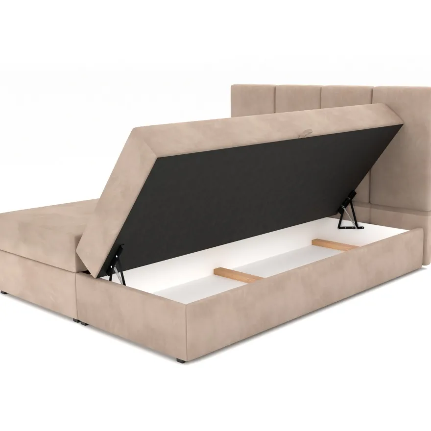 Muralo Kontinentalbett mit zwei Bettkasten Doppelbett Polsterbett für Schlafzimmer