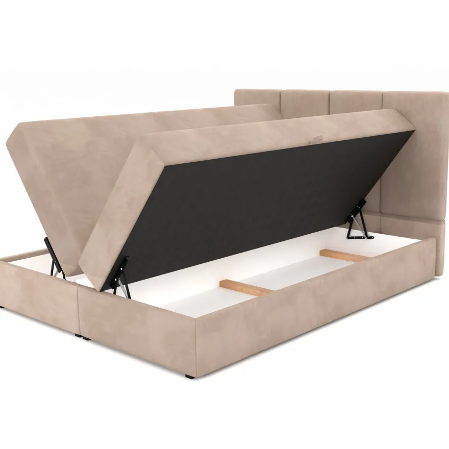 Muralo Kontinentalbett mit zwei Bettkasten Doppelbett Polsterbett für Schlafzimmer