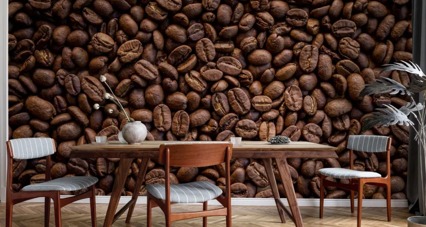Muralo Selbstklebende Fototapeten XXL Röstfrische Kaffeebohnen 3D 3129
