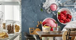 Muralo VINYL Fototapete XXL TAPETE Esszimmer EIS Obst Himbeeren 3D 3184