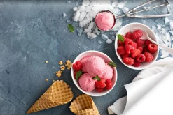 Muralo VINYL Fototapete XXL TAPETE Esszimmer EIS Obst Himbeeren 3D 3184