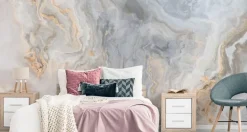 Muralo VLIES Fototapeten XXL TAPETE Schlafzimmer Marmor Steinoptik 2369