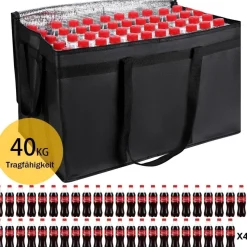 musbus Große wiederverwendbare Kühltasche für Lebensmittel, isoliert, ideal für