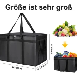 musbus Große wiederverwendbare Kühltasche für Lebensmittel, isoliert, ideal für