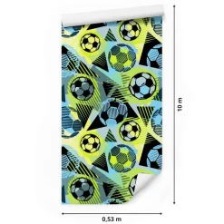 10m VLIES TAPETE Rolle für Jugend bunter Fußball SPORT 6134