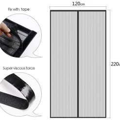 Mycarbon Fliegengitter Tür Magnet 120x220cm - Insektenschutz Balkontür ohne