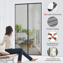 Mycarbon Fliegengitter Tür Magnet 120x220cm - Insektenschutz Balkontür ohne