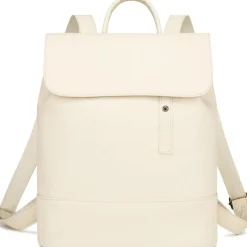 Myhozee Rucksack Damen Anti-Diebstahl Beige in Lederoptik