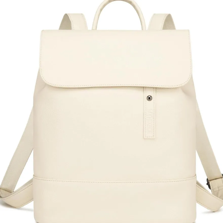 Myhozee Rucksack Damen Anti-Diebstahl Beige in Lederoptik