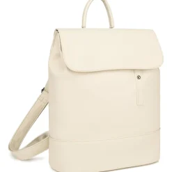 Myhozee Rucksack Damen Anti-Diebstahl Beige in Lederoptik