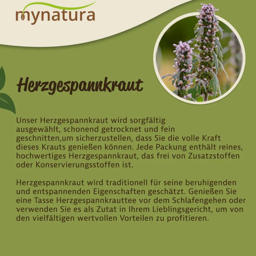 Mynatura Herzgespannkraut getrocknet & geschnitten – naturbelassen in verschie