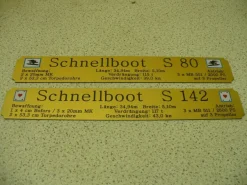 Namensschild für Modellständer mit Daten - Schnellboot S 80