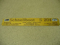 Namensschild für Modellständer mit Daten - Schnellboot S 80