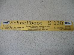 Namensschild für Modellständer mit Daten - Schnellboot S 80