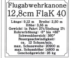 Namensschild für Modellständer oder Diorama - 8,8cm FlaK 36