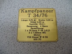 Namensschild für Modellständer oder Diorama - T 34/85