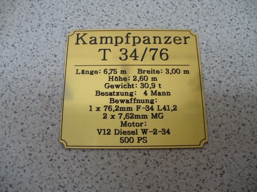 Namensschild für Modellständer oder Diorama - T 34/85