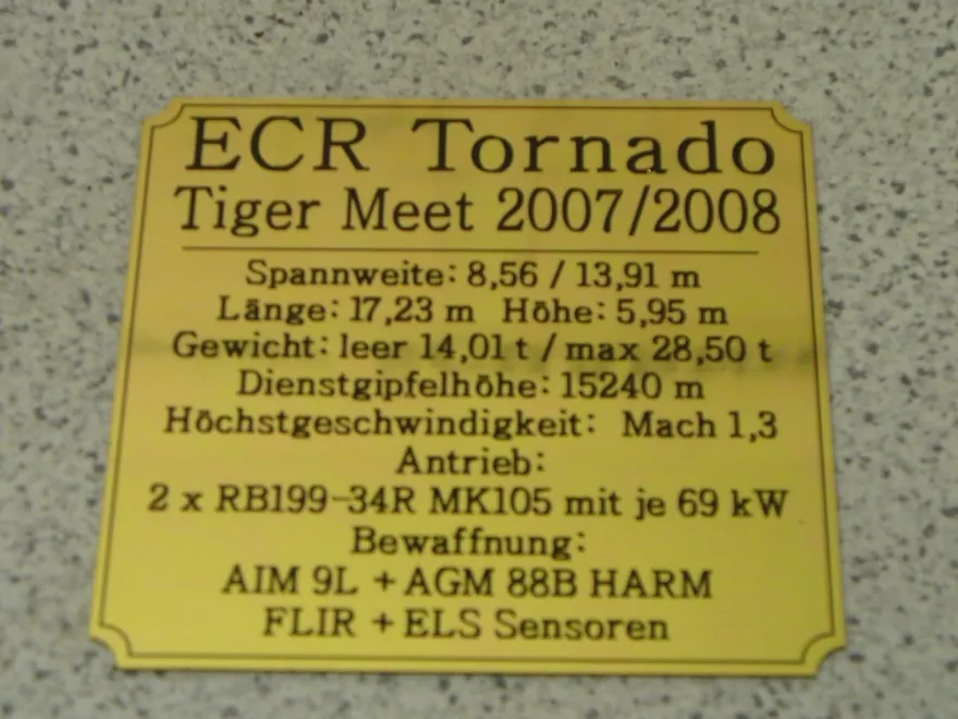 Namensschild für Modellständer oder Diorama - ECR Tornado
