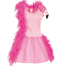 narrenwelt Flamingo Kleid+Federboa Damen 34-40 Ballett Party SALE