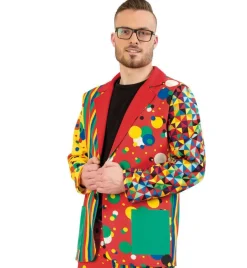 narrenwelt Kostüm Partyclown XL Sakko Jackett Clown Bunt Karneval Herren Zirkus