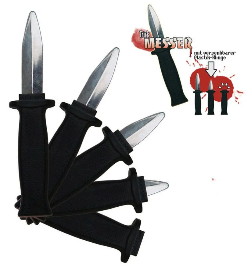 narrenwelt Theatermesser Trickesser Halloween Vampir versenkbare Plastikklinge