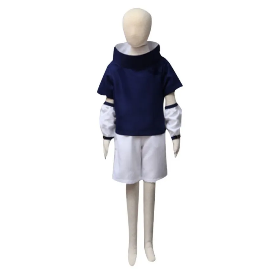 Naruto Sasuke Uchiha Cosplay Kostüme Set Kinder Halloween Showanzug für Animefans