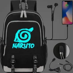 Naruto Schultasche Uzumaki Uchiha Rucksack Akatsuki noctilucent USB-Lade Backpack