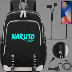 Naruto Schultasche Uzumaki Uchiha Rucksack Akatsuki noctilucent USB-Lade Backpack