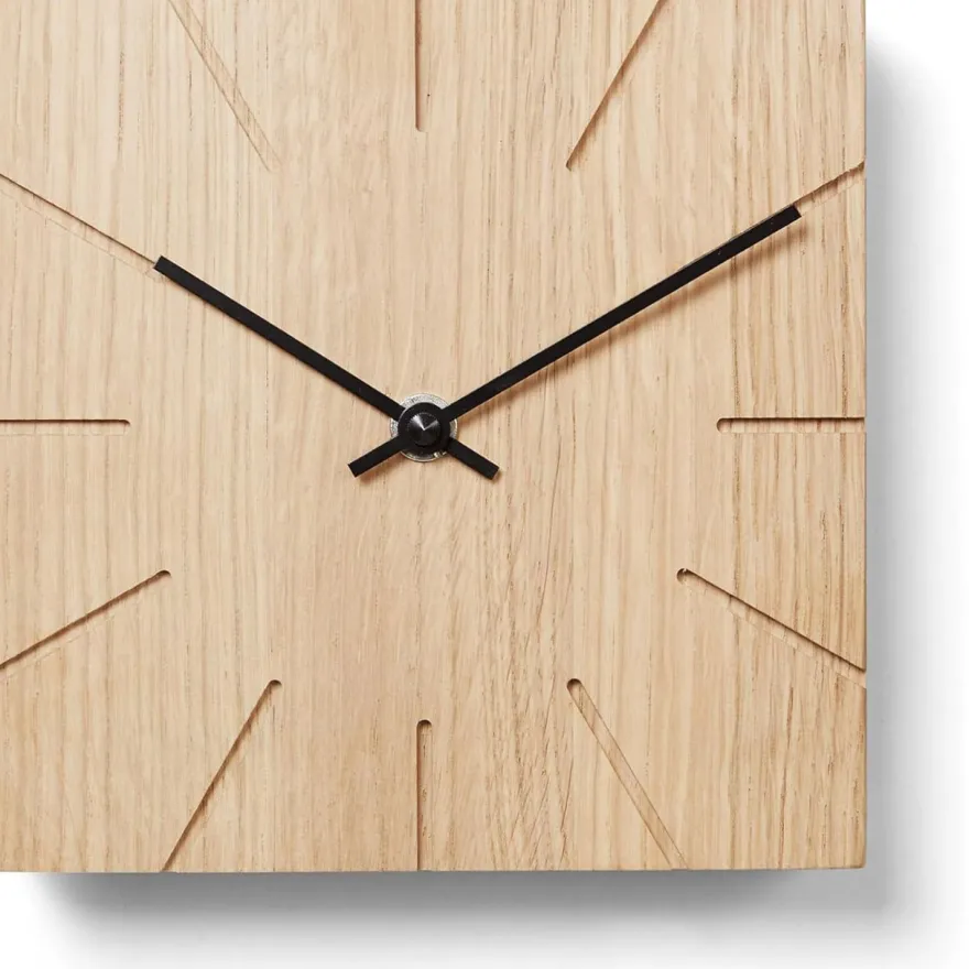 Natuhr Wanduhr / Tischuhr Beam Eiche Massivholz Funkuhr 8NU2-11-1