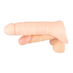 Natur-Dildo mit Penisring Doppelte Penetration Penishülle Double Fucker Sex-Toy