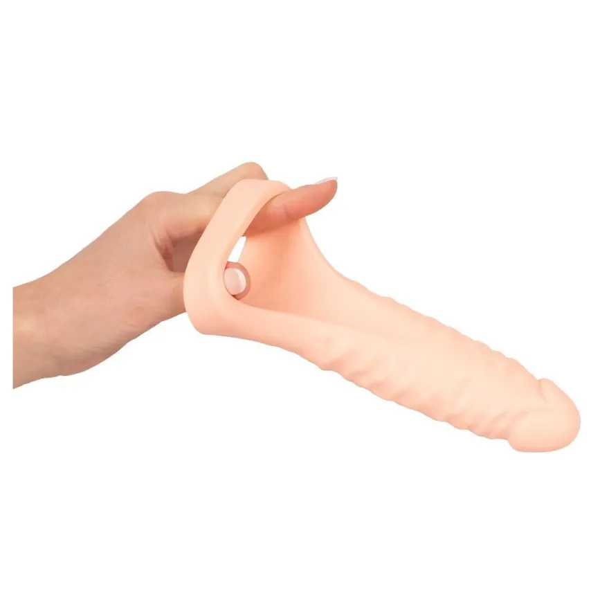 Natur-Dildo mit Penisring Doppelte Penetration Penishülle Double Fucker Sex-Toy