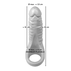 Natur-Dildo mit Penisring Doppelte Penetration Penishülle Double Fucker Sex-Toy
