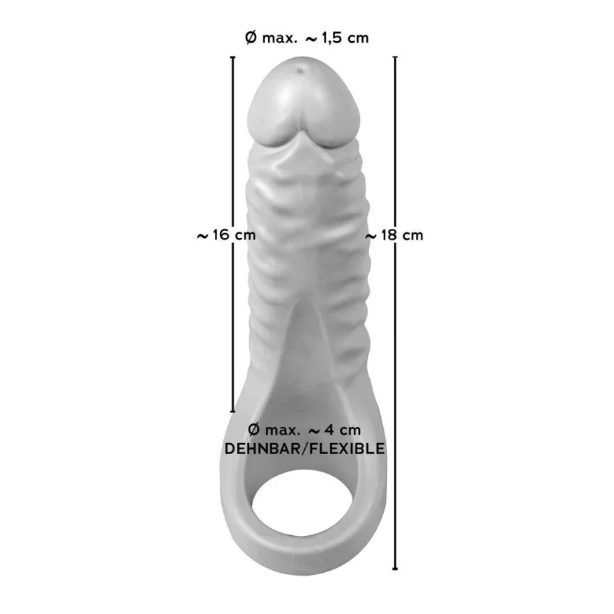 Natur-Dildo mit Penisring Doppelte Penetration Penishülle Double Fucker Sex-Toy