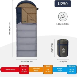 Naturehike Deckenschlafsack mit Kapuze, leicht & bequem für Camping