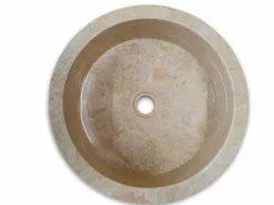Naturstein Waschbecken Marmor creme Beige Stein Bad Aufsatzwaschbecken Hell