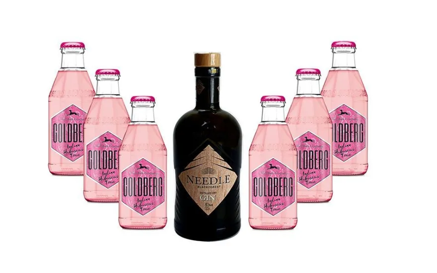 Needle Blackforest Dry Gin 0,5L (40% Vol) + 6 x Goldberg Indian Hibiscus Tonic