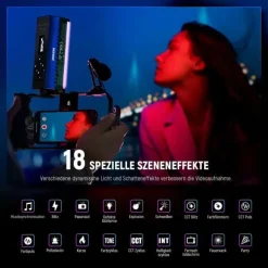 Neewer Dauerlicht TL98C magnetisches RGB Hand-Stablicht mit Netzteil