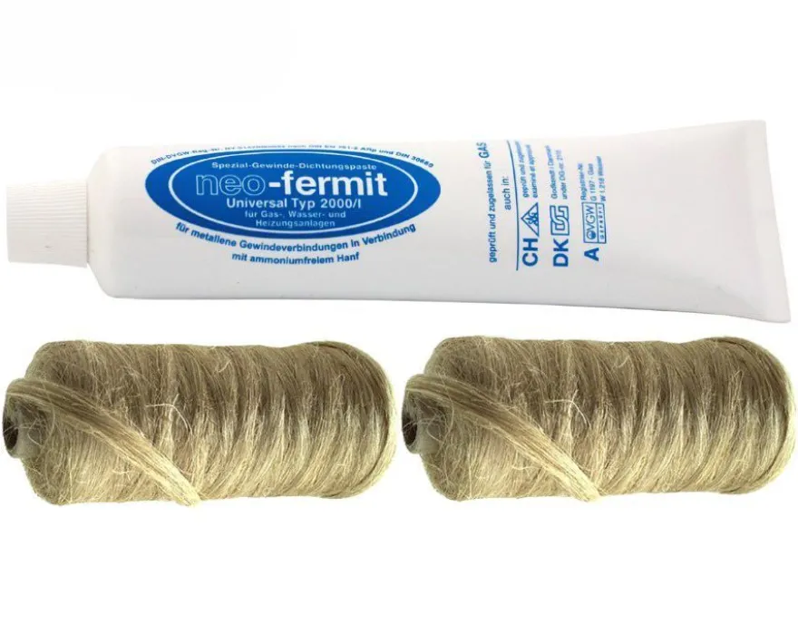 Neo Fermit Set 150 g + Hanfrolle 160 g Gewindehanf Dichtungspaste Dichtungshanf