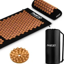 Neo-Sport NS-901 Schwarze und goldene Akupressurmatte mit Noppen