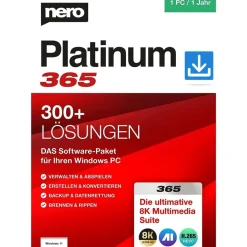 Nero Platinum 365|1 PC/ WIN|1 Jahr|Code per E-Mail|Download|ESD