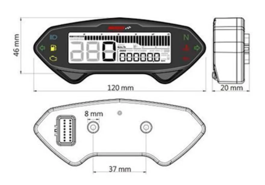NEU Cockpit KOSO Tacho DB-01R N Tachometer Drehzahlmesser ABE deutsche Anleitung