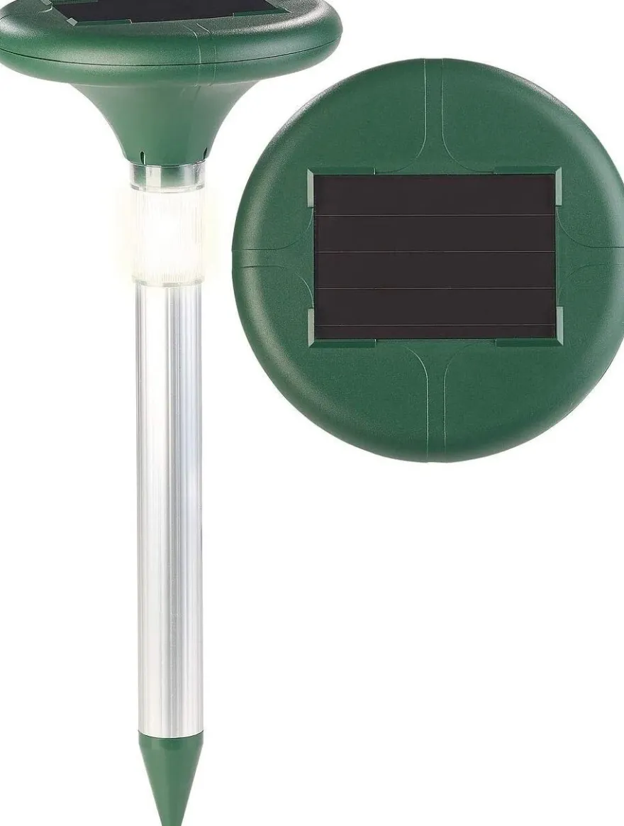NEU 2in1 Solar Maulwurfschreck Schallwellen Leuchte für Vertreiben Tiere Garten