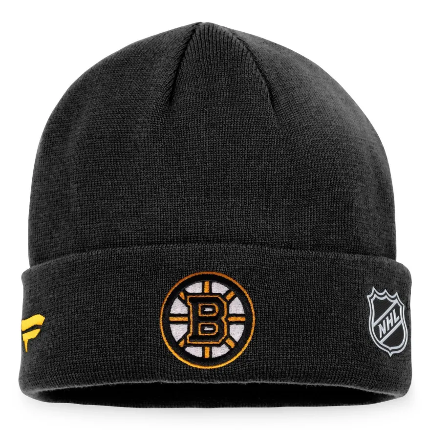 NHL Boston Bruins Wollmütze Mütze Authentic Pro Game Train 726658063968